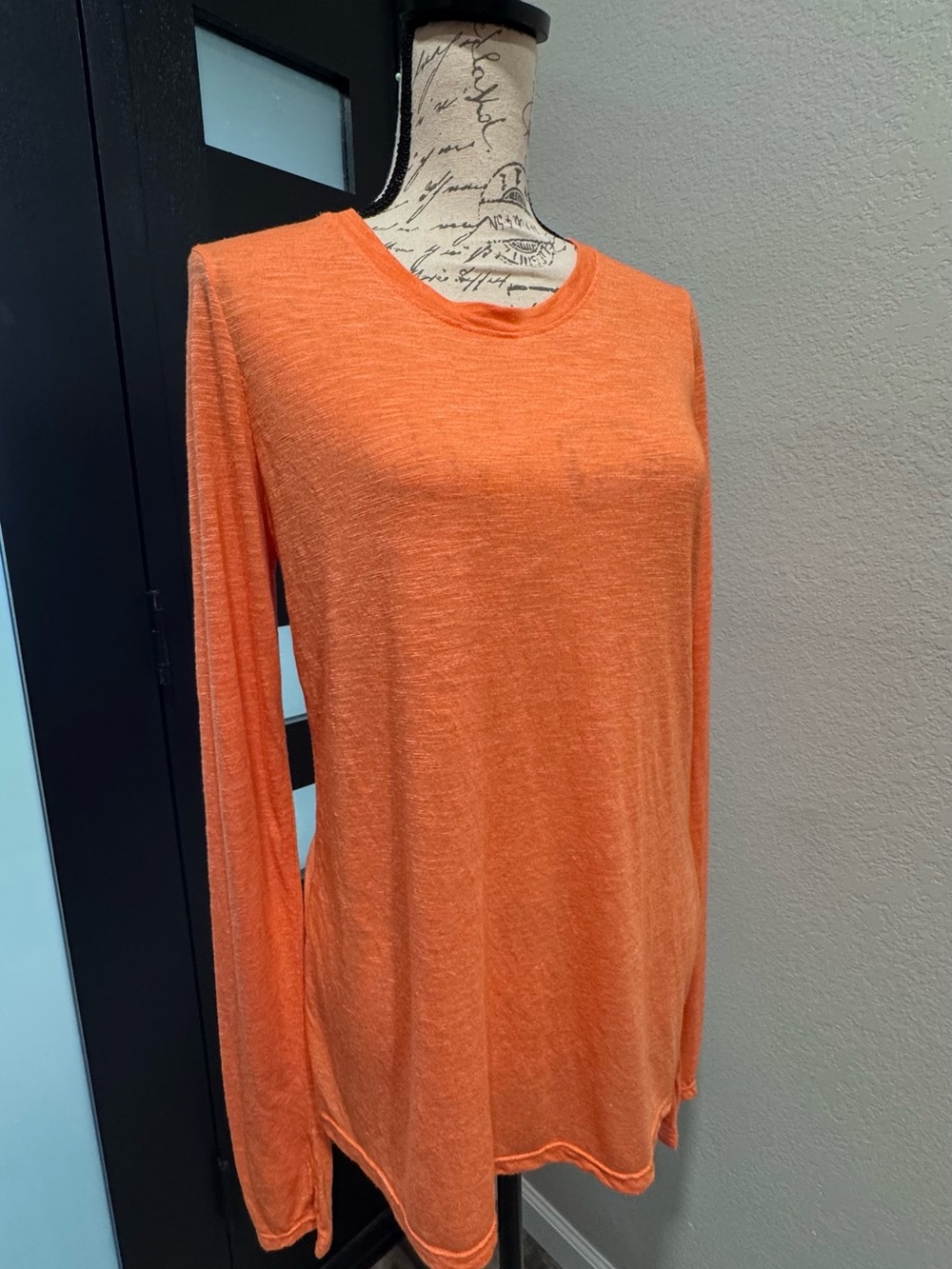 NWOT Michael Stars Orange Long-Sleeve Crewneck Tee